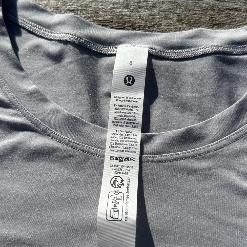 Lululemon Modal Relaxed-Fit Lounge Long-Sleeve Shirt size 8 Silver Dust Gray nwt - Picture 3 of 5